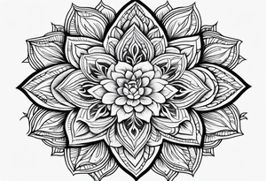 Mandala with freshia flowers tattoo idea