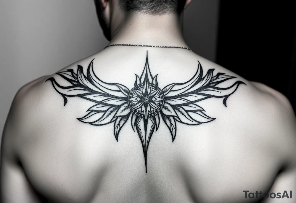 carribean tribal back tattoo feminine tattoo idea