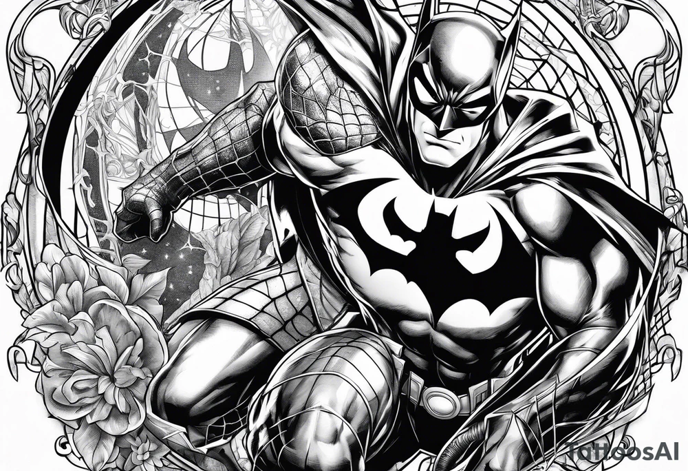Batman Spider-Man and Danny phantom tattoo idea