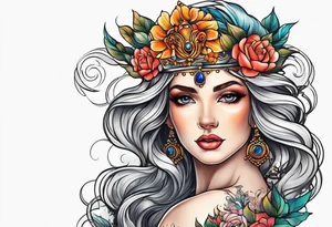 Full body goddess Venus tattoo idea