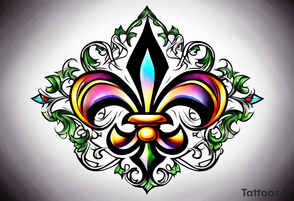 Fleur de lys celtique en flamme tattoo idea