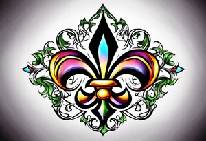 Fleur de lys celtique en flamme tattoo idea
