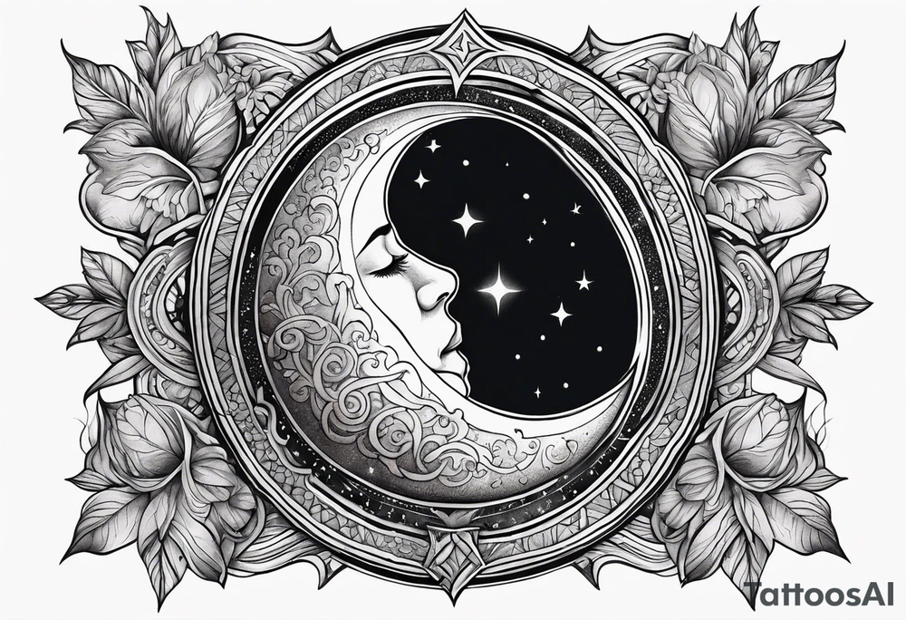 sacred moon tattoo idea