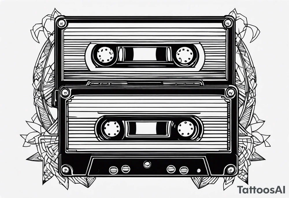 3 cassette tapes intertwined by the tape tattoo idea