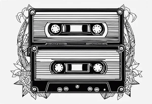 3 cassette tapes intertwined by the tape tattoo idea