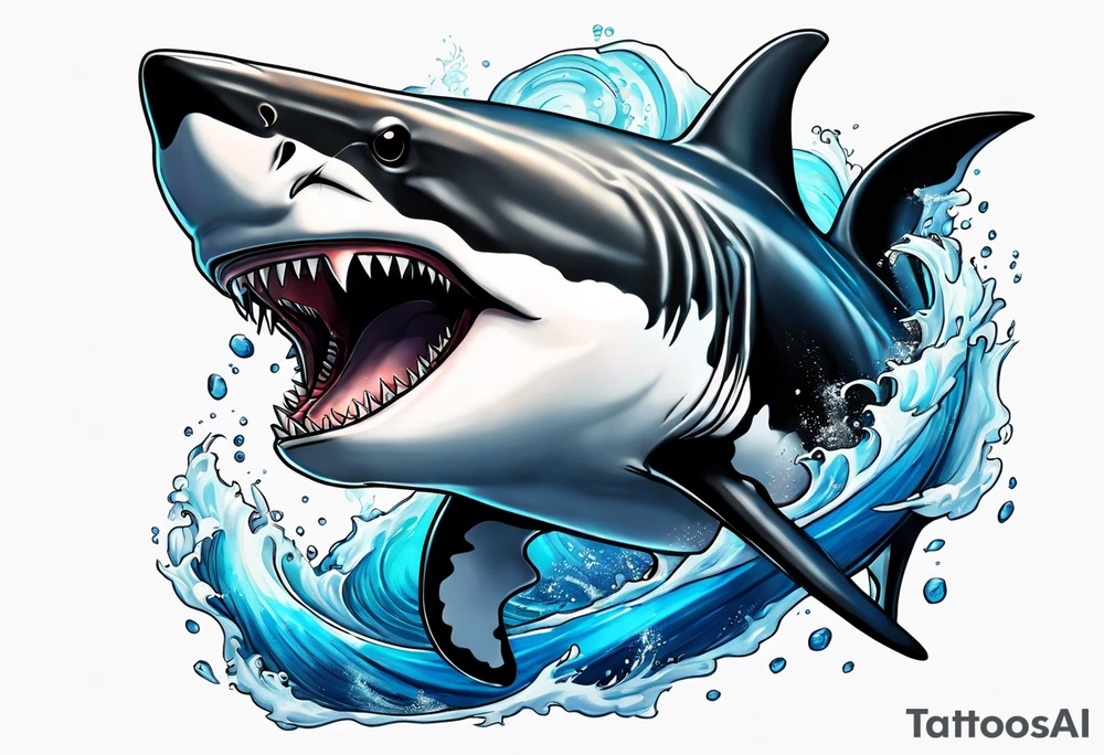 Tiger shark and killer whale tattoo idea