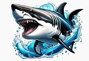 Tiger shark and killer whale tattoo idea