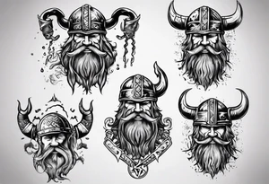 Viking drinking beer tattoo idea
