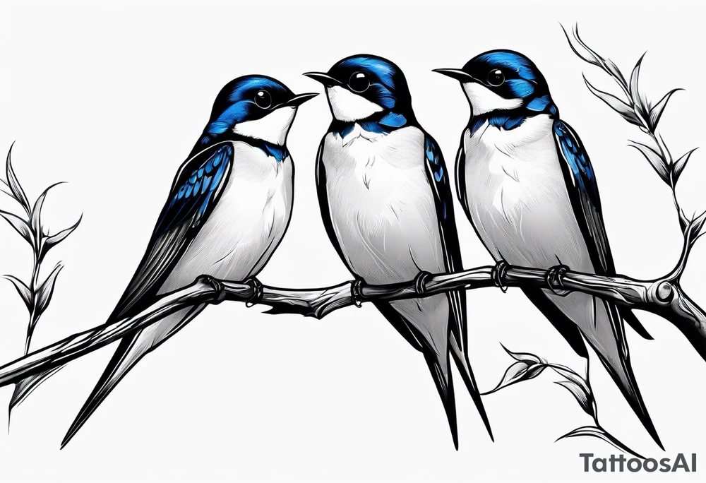 Pair of swallows, simple tattoo idea