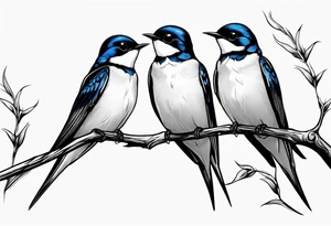Pair of swallows, simple tattoo idea