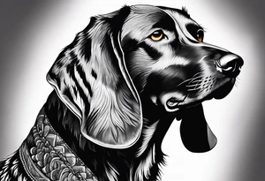 face of a deutchdrahthaar with a pheasant tattoo idea