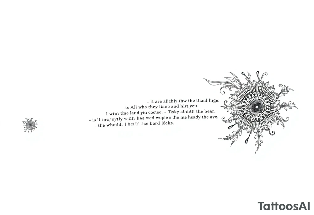 long shaman and witch  style mytical sleeve with ancient rhyme tattoo idea