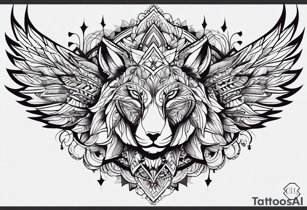 Руна одал с мордами волков на конце tattoo idea