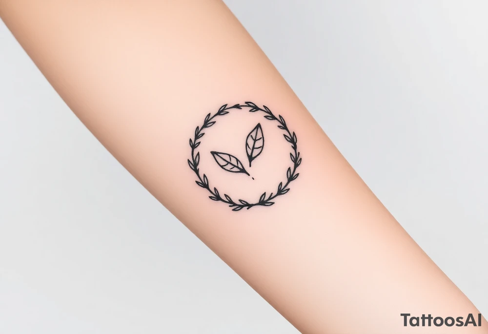 wreath of victory with one leaf reversed/broken tattoo idea
