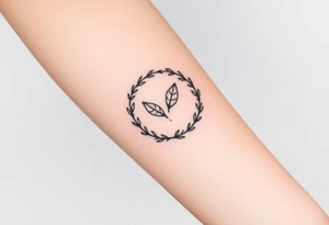 wreath of victory with one leaf reversed/broken tattoo idea