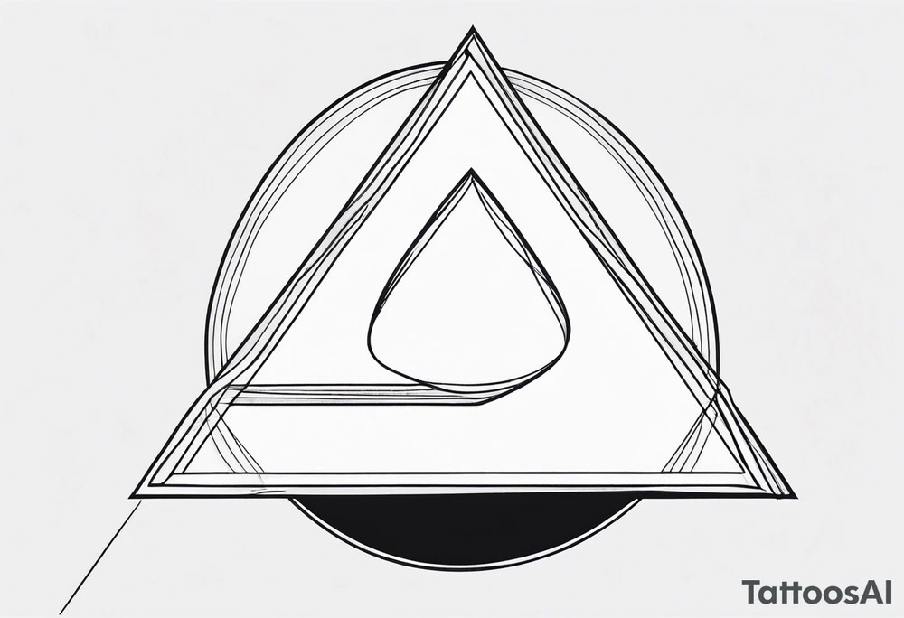 A triangle with a thicker lower side, inside a circle, very simple and minimalistic. tattoo idea