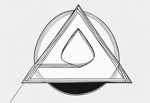 A triangle with a thicker lower side, inside a circle, very simple and minimalistic. tattoo idea