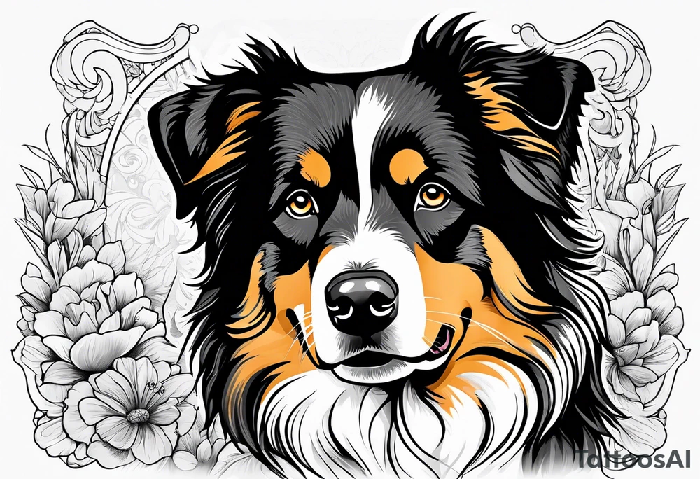 australian shepherd tattoo idea
