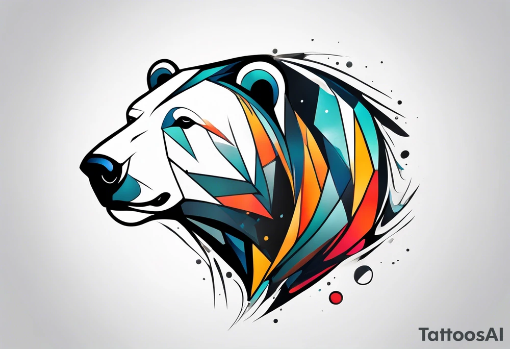 Polar bear in a minimalist but masculine 
 way tattoo idea