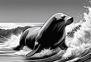 Sea lion tattoo idea