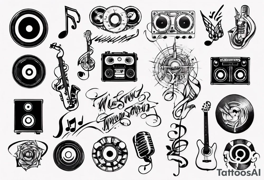 music sound tattoo idea
