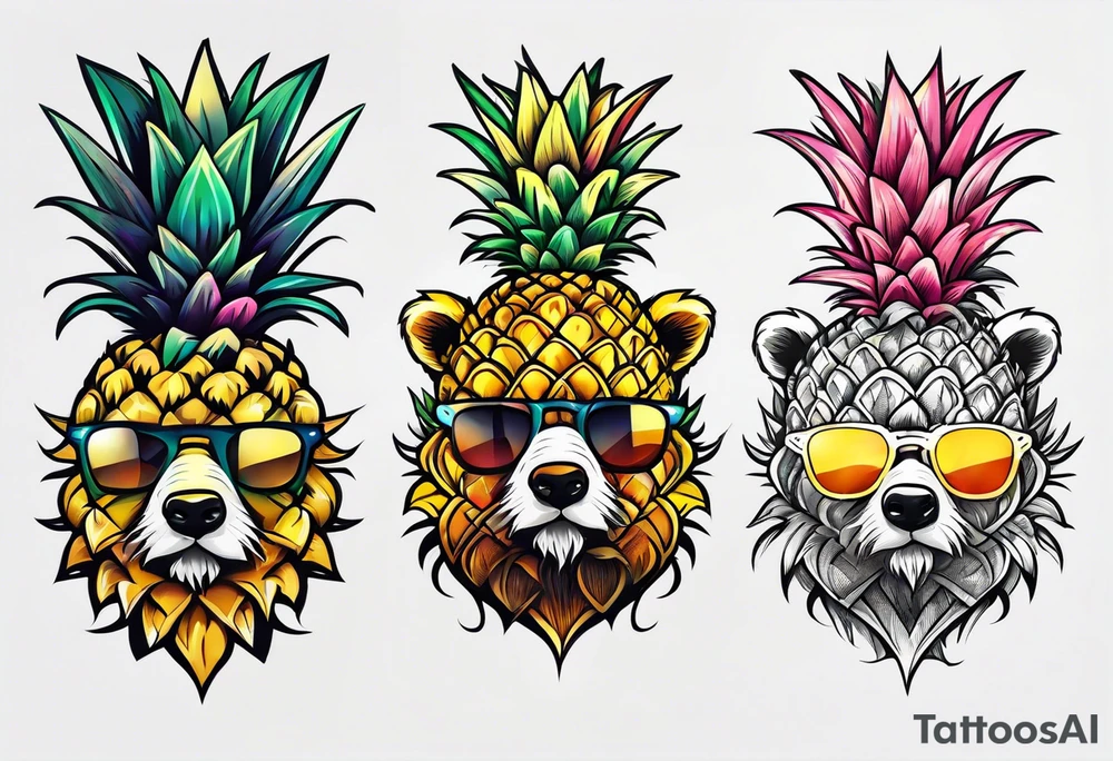 Pineapple bear tattoo idea