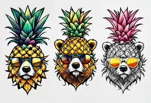 Pineapple bear tattoo idea