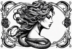 Medusa with snakes for hair tattoo idea