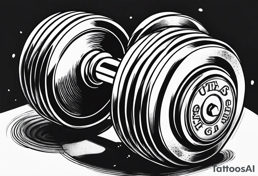 Gym dumbbell funny tattoo idea