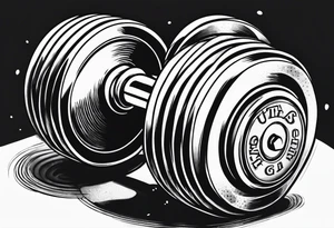 Gym dumbbell funny tattoo idea