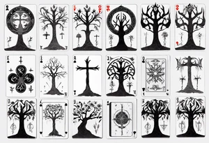 White Tree of Gondor, Geometric symbols, Viking cross, playing cards, flowers, lord of the rings tattoo idea