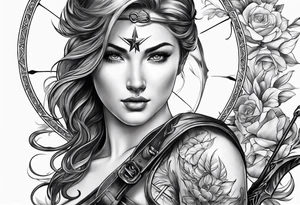 Sagittarius  realistic tattoo idea