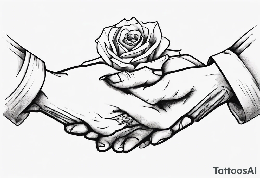 Really simple, only a few lines 
and clean tattoo of . two hands holding in love tattoo idea