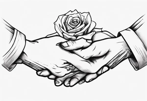 Really simple, only a few lines 
and clean tattoo of . two hands holding in love tattoo idea