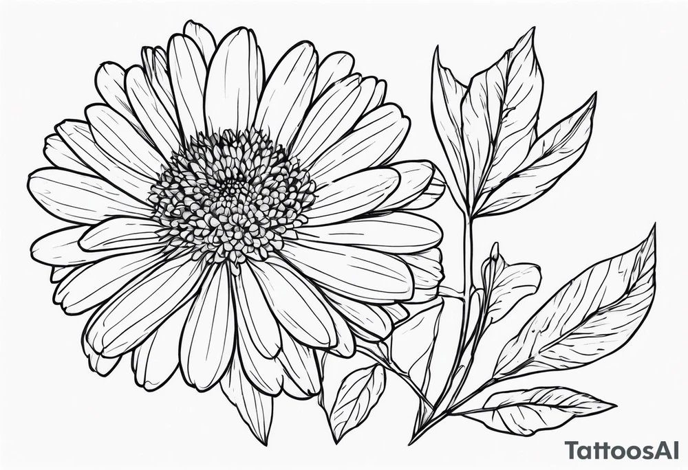 aster flower with roman numerals IX-VI-LVII tattoo idea aster flower with roman numerals IX-VI-LVII tattoo idea