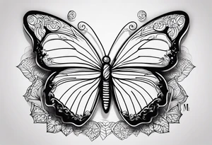 Create a Fine Line tattoo made out of three letter M’s and very pretty maybe a butterfly tattoo idea