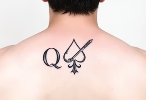 a Q and a spade sketch tattoo idea