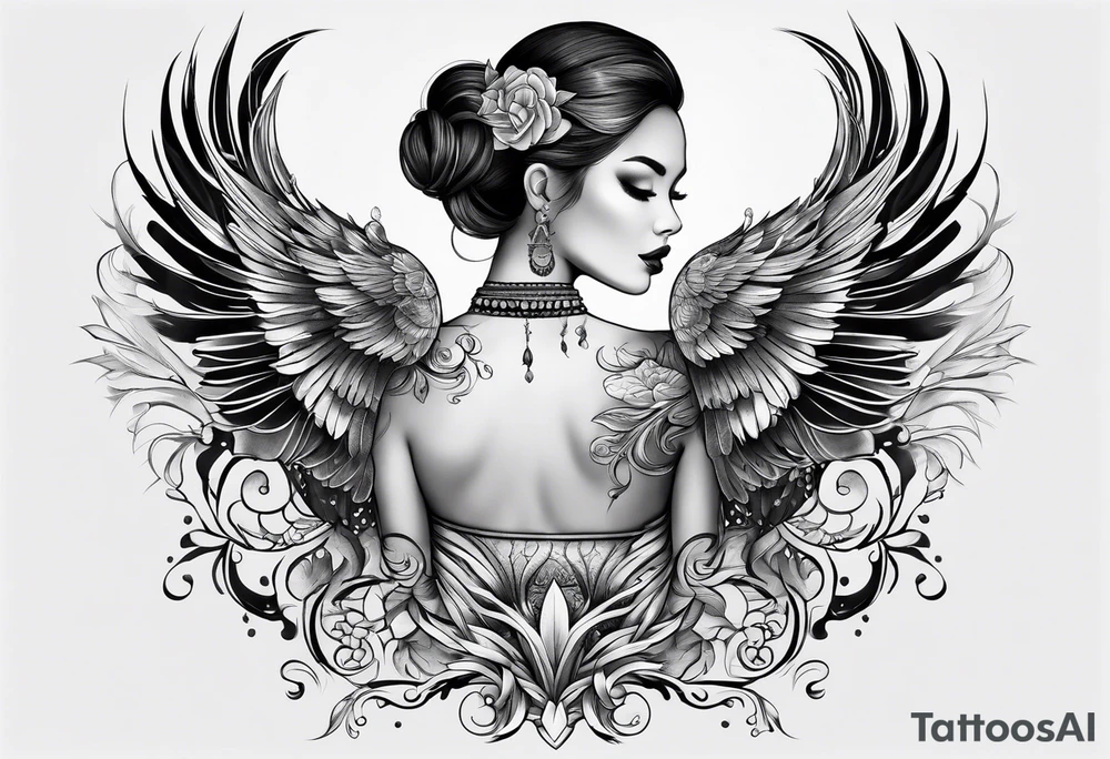Back neck tattoo idea