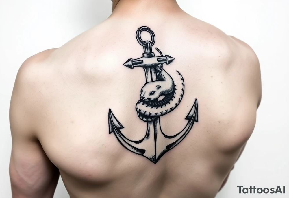 Weasel wrapped around anchor tattoo idea