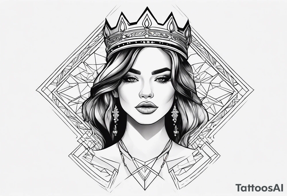 Girl with a crown tattoo idea