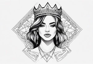 Girl with a crown tattoo idea
