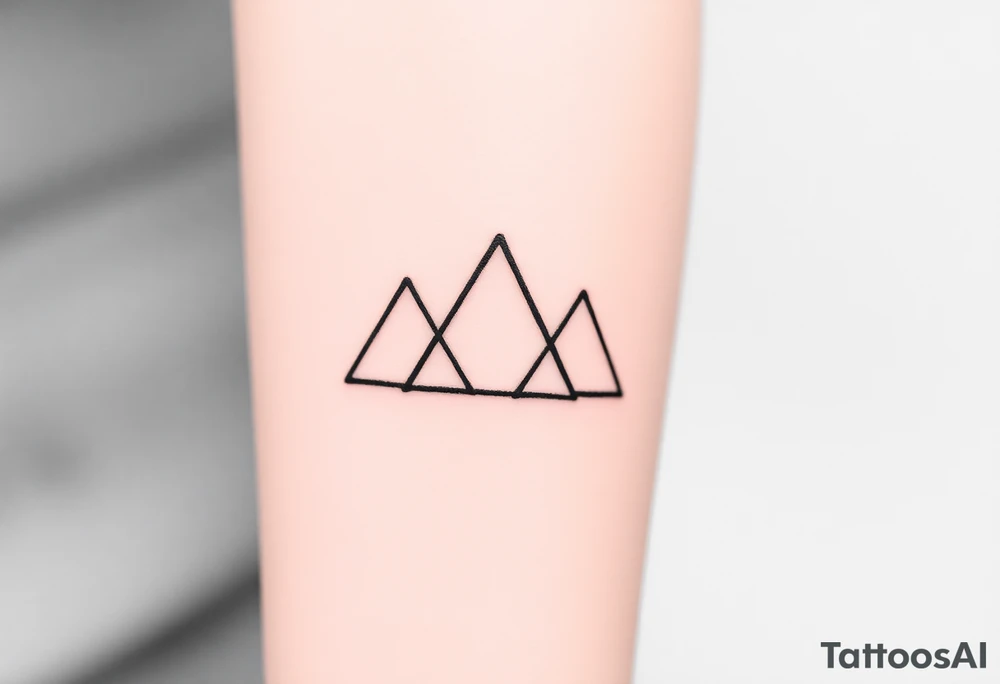 Simple three triangles intertwined prepresenting past present future tattoo idea