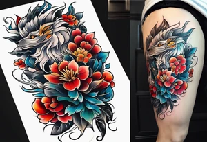 Leg sleeve tattoo idea