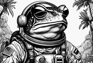 Toad with astronaut helmet tattoo idea