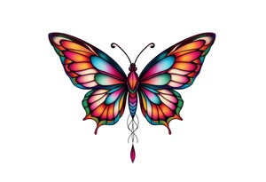 a geometric butterfly tattoo idea