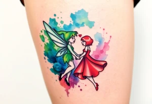 Walt Disney   tinker bell and winer tinker bell  Peter  Pan and   Wendy Darling tattoo idea