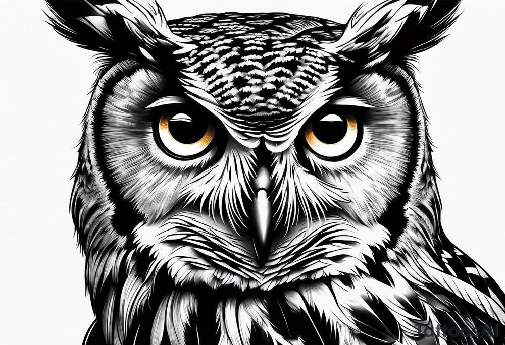 Owl with eyes tattoo idea