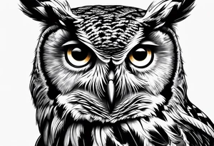 Owl with eyes tattoo idea