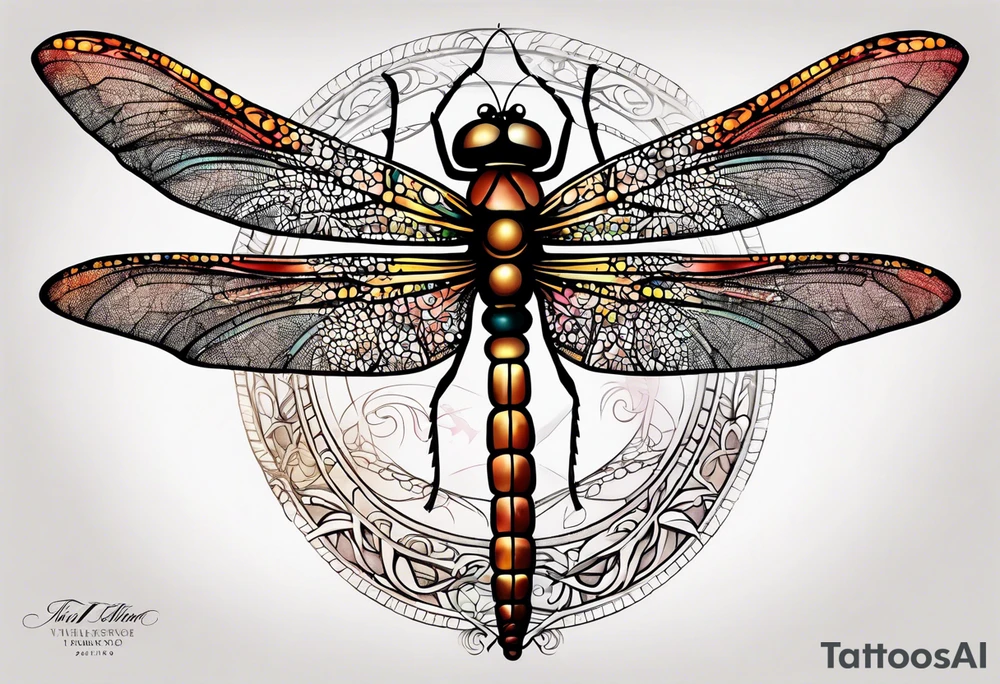 Dragonfly with infinity symbol and the words I will follow tattoo idea