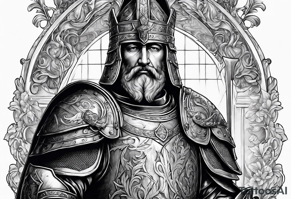 charlemagne in armor tattoo idea